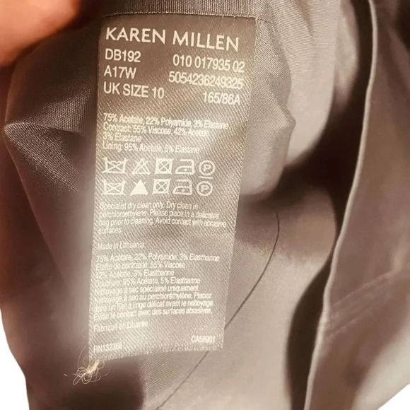 Karen Millen Ruffle One Shoulder Satin Mini Dress - Picture 16 of 16